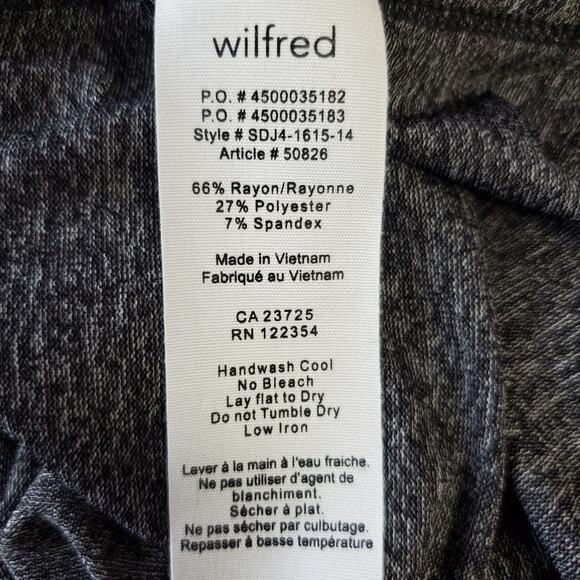 Wilfred Aritzia Women's Dark Heather Gray Raw Hem Tee Size S Split Sides Hi Lo - Picture 6 of 7